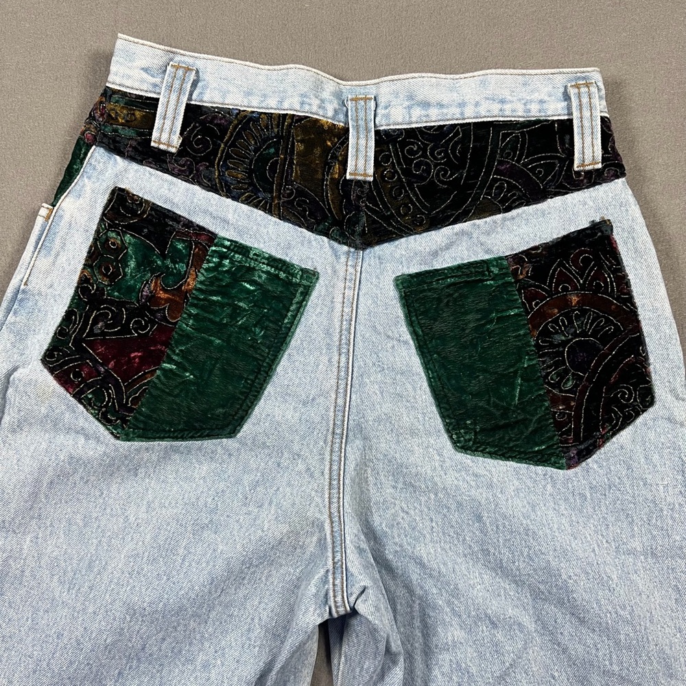 Vintage 1990s Basic Blues Patchwork Light Wash De… - image 6